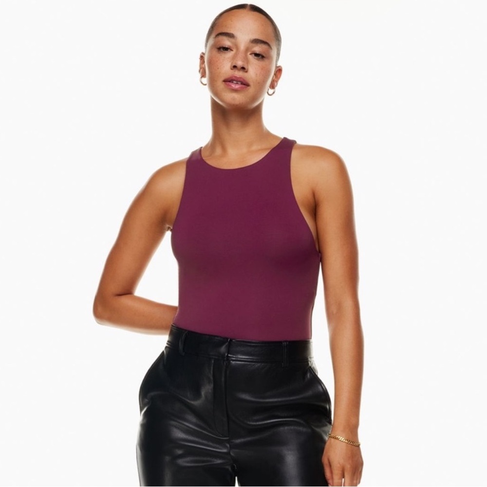 Aritzia Sleeveless Burgundy Tank Bodysuit